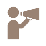 Icon of a person holding a megaphone