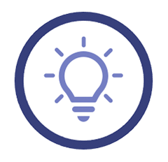 Icon of a shining light bulb