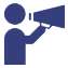Icon of a person holding up a megaphone